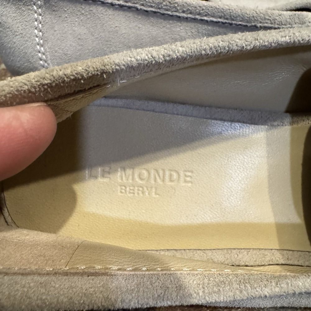 Le Monde Beryl Lo Boy Suede Loafer Women's Gray Size 38 #246 - Picture 13 of 16